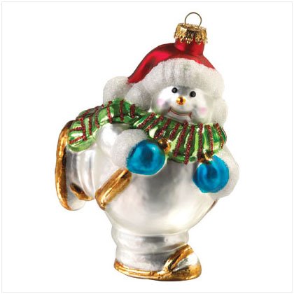 Discount Christmas Shopping: Snowman Glass Ornament