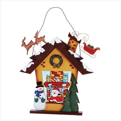 Discount Christmas Shopping: Stained Glass Santa Christmas House