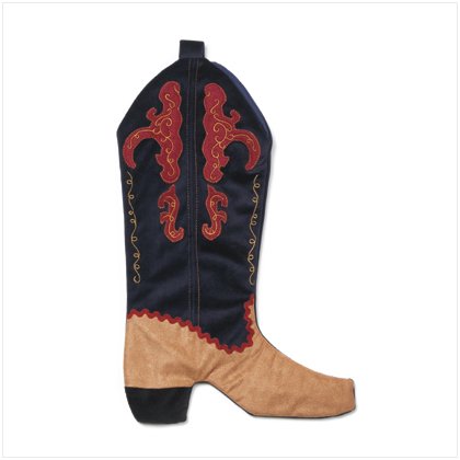 Discount Christmas Shopping: Velvet Cowboy Boot Shaped Stocking