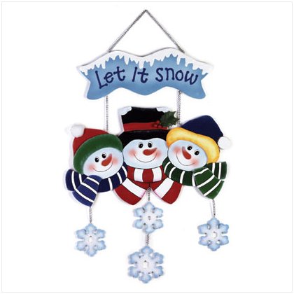 Discount Christmas Shopping: Wood Snowman Wall Plaque Let It Snow