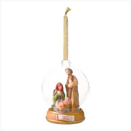 Discount Christmas Shopping: Holy Family Glass Ball Ornamnt