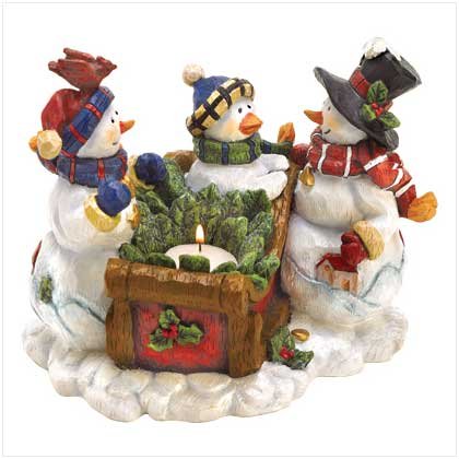 Discount Christmas Shopping: Snowman Family Candleholder