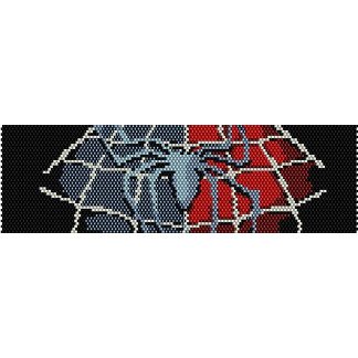 Spiderman Loom Pattern | spiderman logo loom beading pattern for cuff bracelet Spiderman Loom Pattern | spiderman logo loom beading pattern for cuff bracelet