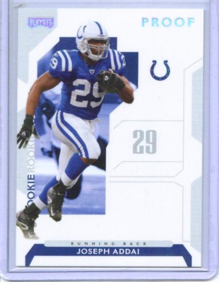 2006 Playoff Joseph Addai Silver Proof Parallel Rookie