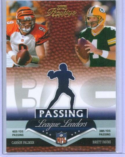 07 Prestige Passing League Leaders Favre & Palmer Insert Card