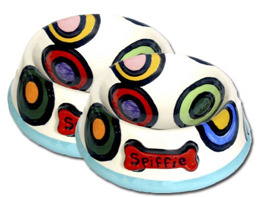 Spiffie Large Persoanalized Hand Painted Dog Bowl