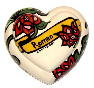 Pet - Dog - Urn - Love And Devotion Heart Box Urn - Handpainted - Personalized