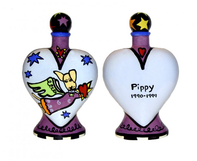 Pet - Dog - Urn - Heavens Best Dog Heart Shaped Urn - Personalized - Handpainted