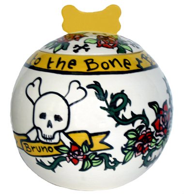 Bad To The Bone 7 Inch Dog Treat Jar - Handpainted - Personalized