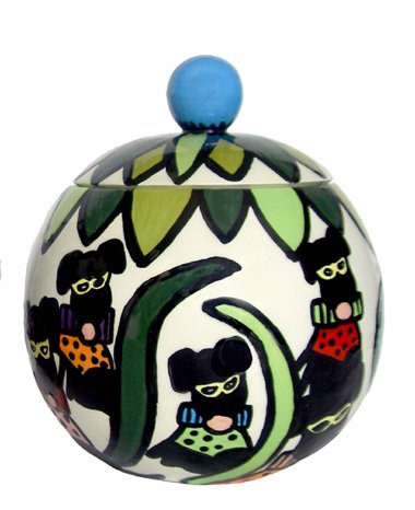 Masquerade - 7 Inch Dog Treat Jar - Handpainted - Personalized