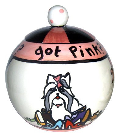 Got Pink Dog Treat Jar - 7 Inch - Handpainted - Personalized