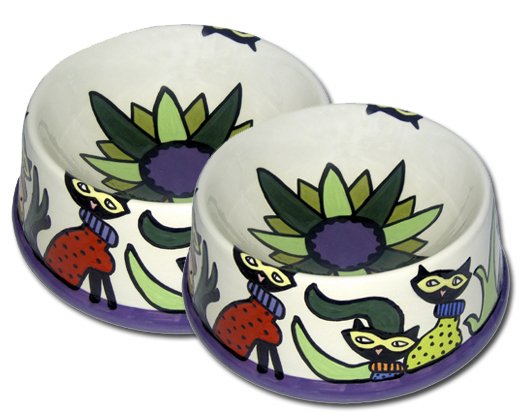 Masquerade - Set Of Cat Bowls - Handpainted - Personalized