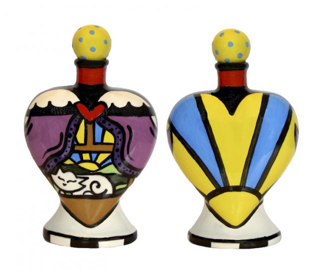 Cat Urn - Pet Cat Urn - Resting In Peace Cat Heart Urn - Personalization - Handpainted