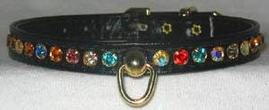 Dog Collar Rhinestone Black 10 x 3/8 Collars