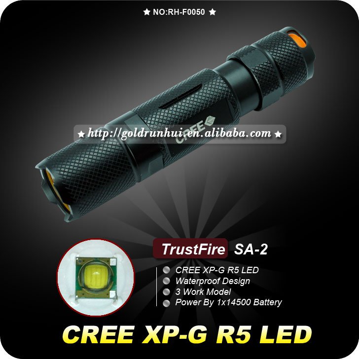 1PC Turstfire SA-2 Flashlight 320 Lumens 3 Mode CREE XP-G R5 LED Mini Torch