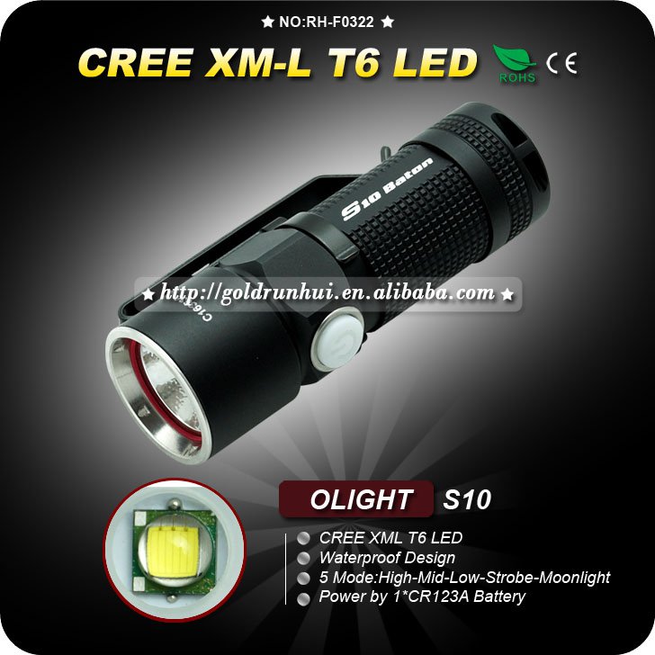 1PC Magnet Olight 320LMCR123 Battety Durable Aircraft-grade Aluminum LED Flashlight