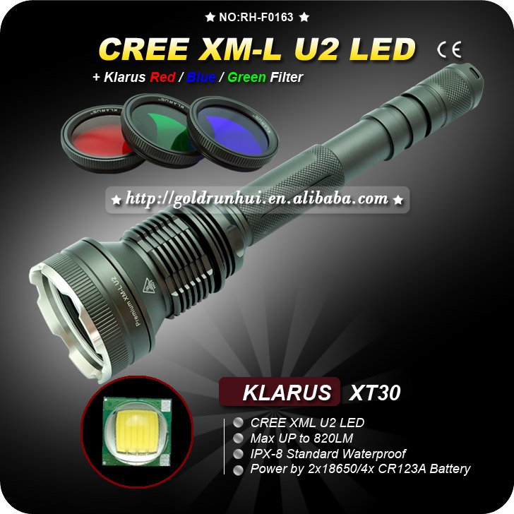 1PC Klarus XT30 Cree XM-L U2 4-Mode LED Waterproof Outdoor 2x 18650 Flashlight