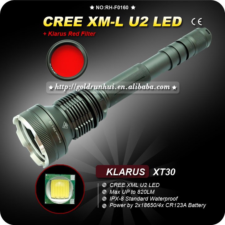 U2 LED Klarus XT30 Torch Waterproof Light