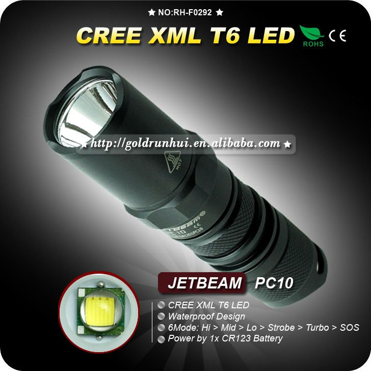 1PC JETBEAM PC10 Flashlight Waterproof 6 ModeFlashlight
