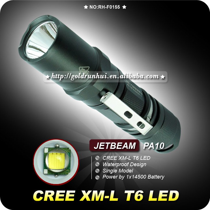 1PC Jetbeam PA10 Flashlight Single Mode 650 Lumens CREE XM-L XML T6 LED