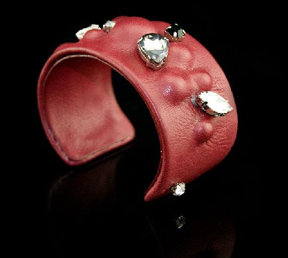 Stained Bangles fashion sheepskin gray, burgundy adjustable free shipping -zp016
