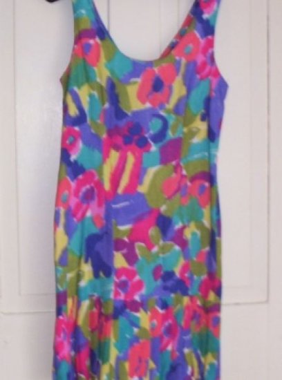 Girls Dawn Joy Hawaiin Print Tunic Sheath Dress 7 - 8 Pleats