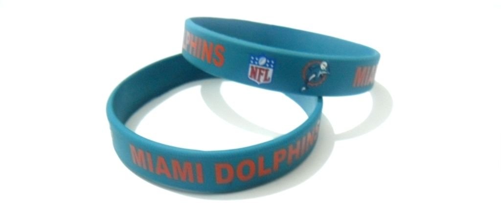 Miami Dolphins Nfl Football Team Silicone Rubber Bracelet Sport Unisex