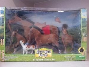 Applegate Farms Flocked Horse with Dog Set NEW