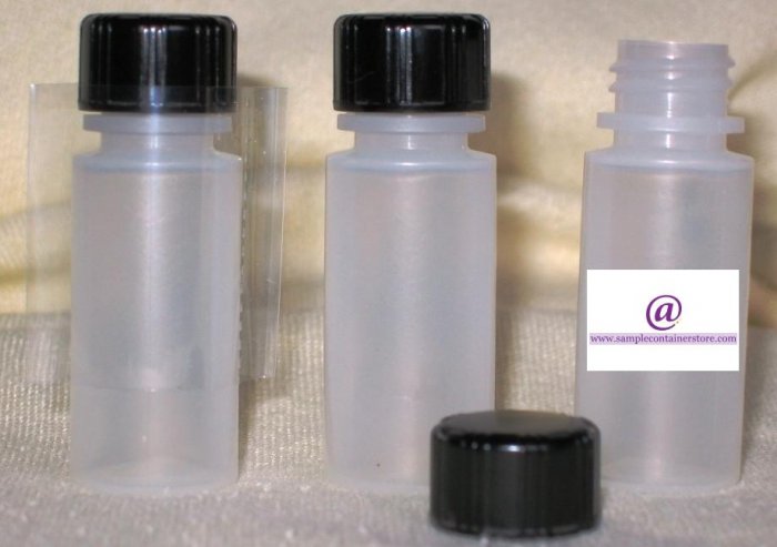 (50) 1/4 oz Natural Plastic Bottle Sample Container & Shrink Bands