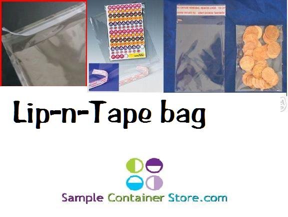 (100) Polypropylene 2 ¾ "X 3 ¾ " Lip-n-Tape Bags Re-sealable