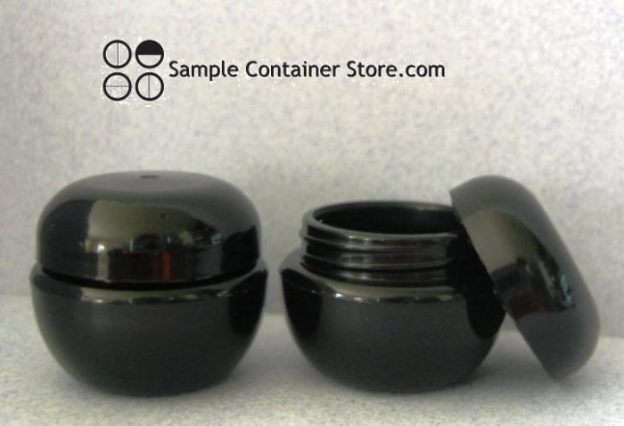 (50) Black 3 gram Plastic Cosmetic jar