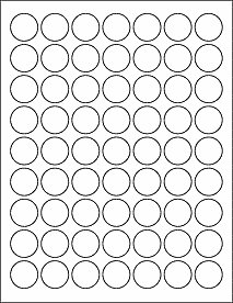 (252) 1" Round Labels BLANK