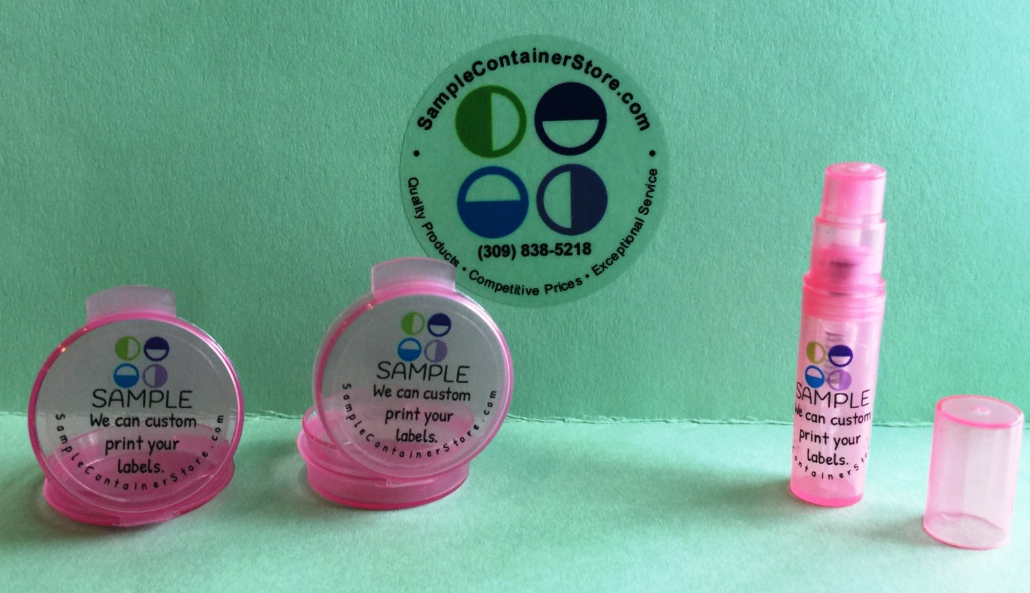 63 - PINK Sample Container KIT w/ Preprinted labels for each container READ for instructions
