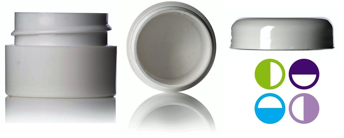 (100) 1/4 oz White double wall Pots w/ lids