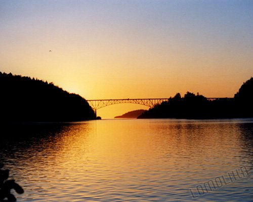 Near Sunset - Deception Pass Bridge, WA - 8x10 - Original Fine Art Photograph - Free Shipping