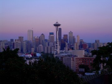 Seattle at Dusk - Seattle, WA - 8x10 - Original Fine Art Photograph - FREE SHIPPING