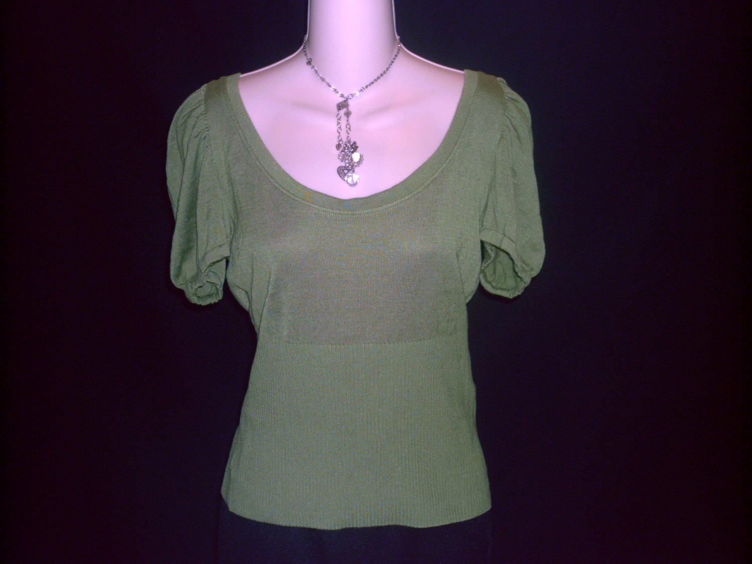 WINDSOR Olive Green Sweater Top Size Large L