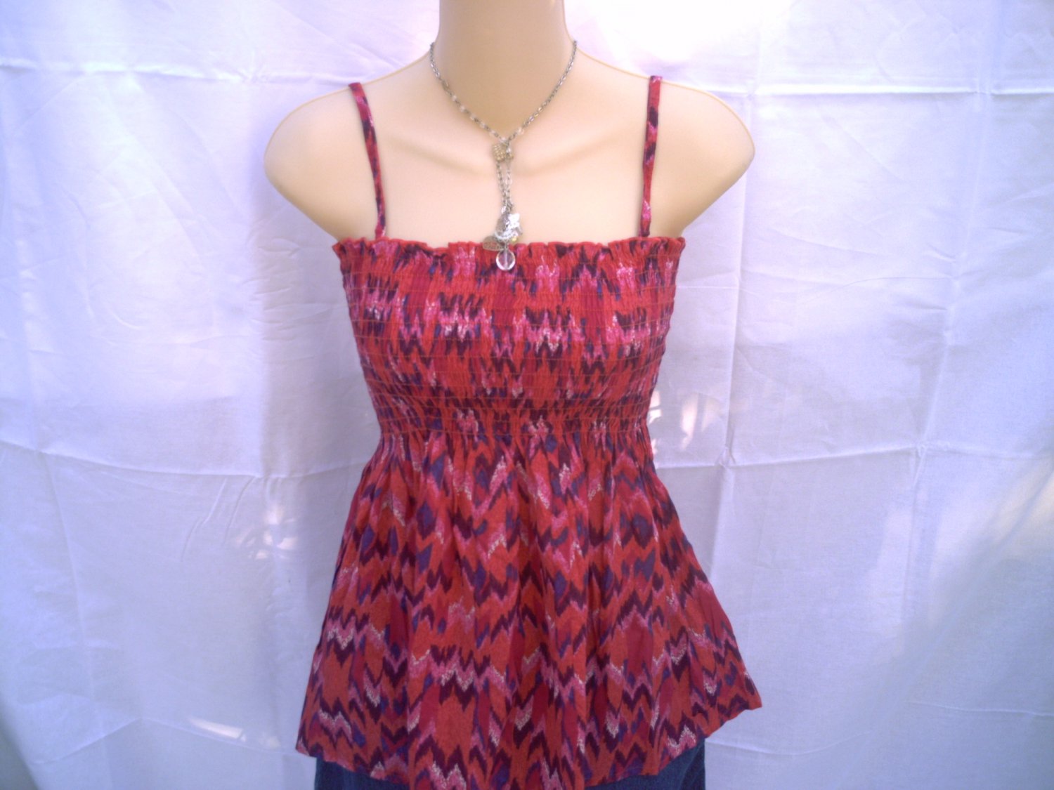 H&M DIVIDED A-Line Pink/Red Tube Top Blouse Large Size 12 L