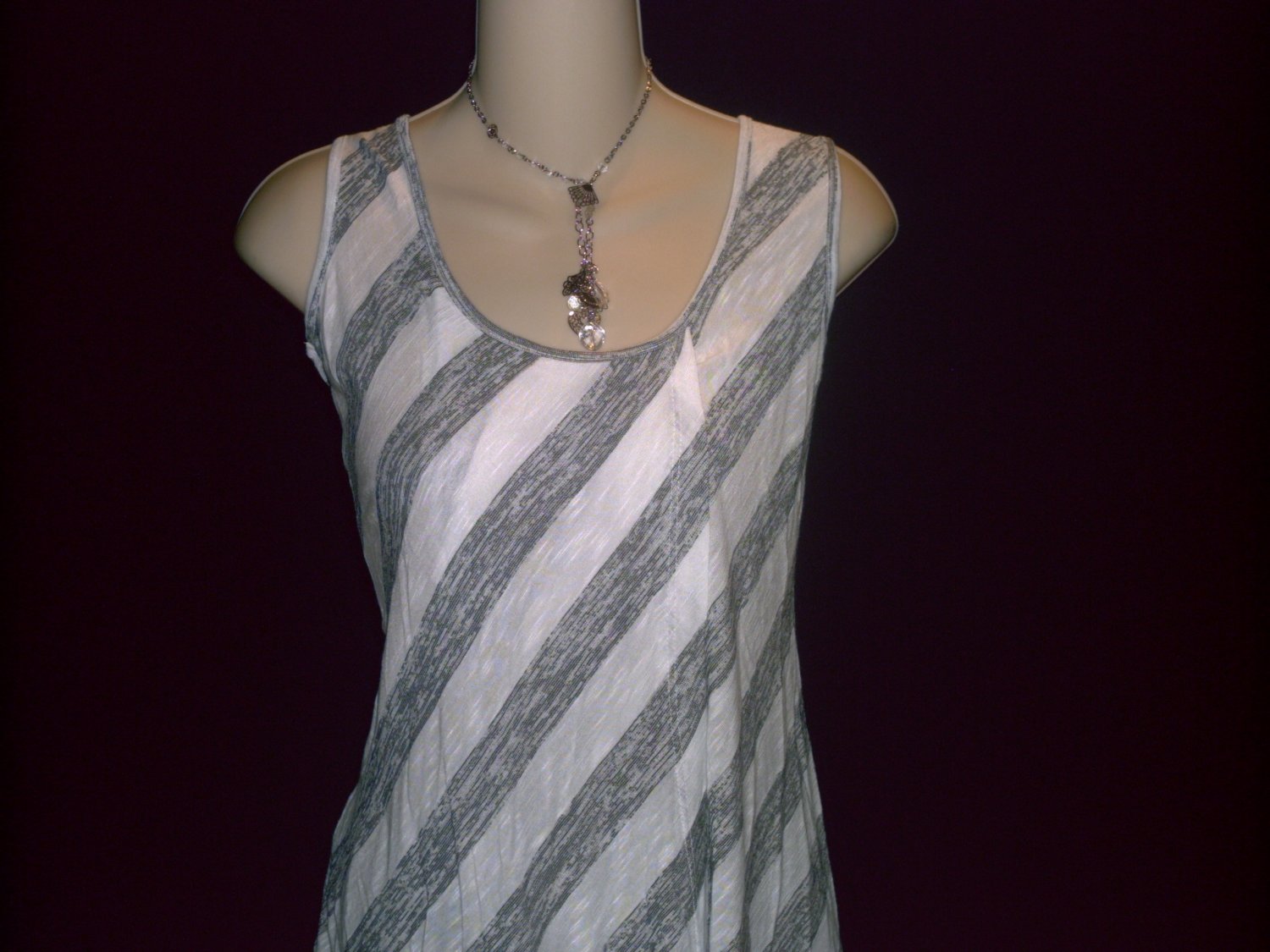 NORDSTROM BOBEAU Stripe Long Tank Tunic Top Size Small S