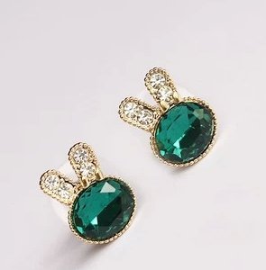 Rabbit Diamond Crystal diamond stud earrings Bow