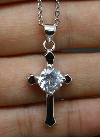 Zircon Cross women really platinum-plated color crystal pendant Swiss Diamond