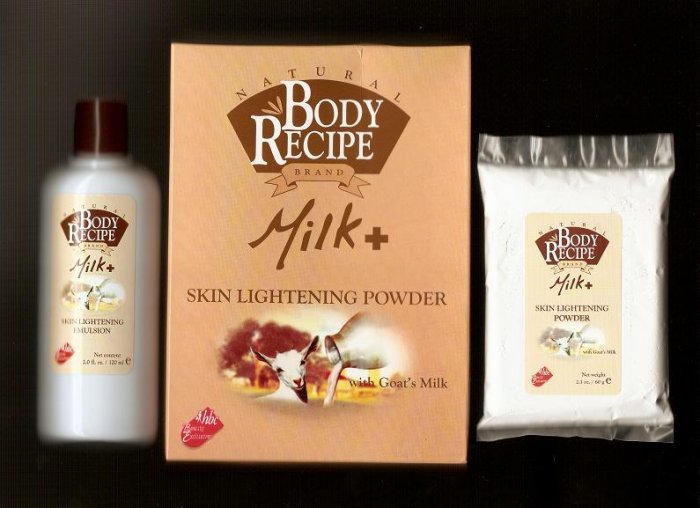 HBC Natural Body Recipe Brand MILK Plus Skin Lightening Powder with Goat's Milk