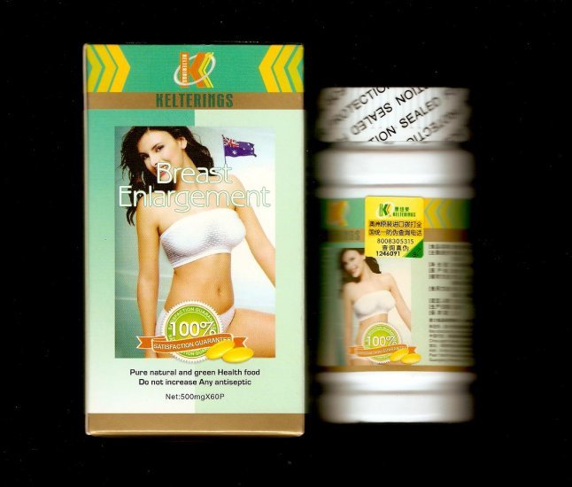 LOT of 4 bottles Kelterings Breast Enlargement Pills / Capsules ~3 Month Supply~