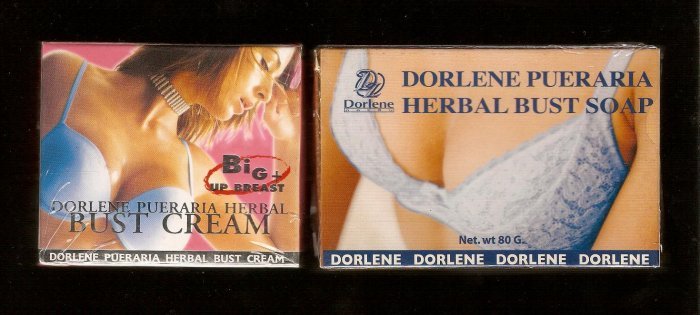 LOT of 4 boxes Dorlene Pueraria Herbal Bust Cream with FREE 1pc Dorlene Pueraria Herbal Bust Soap