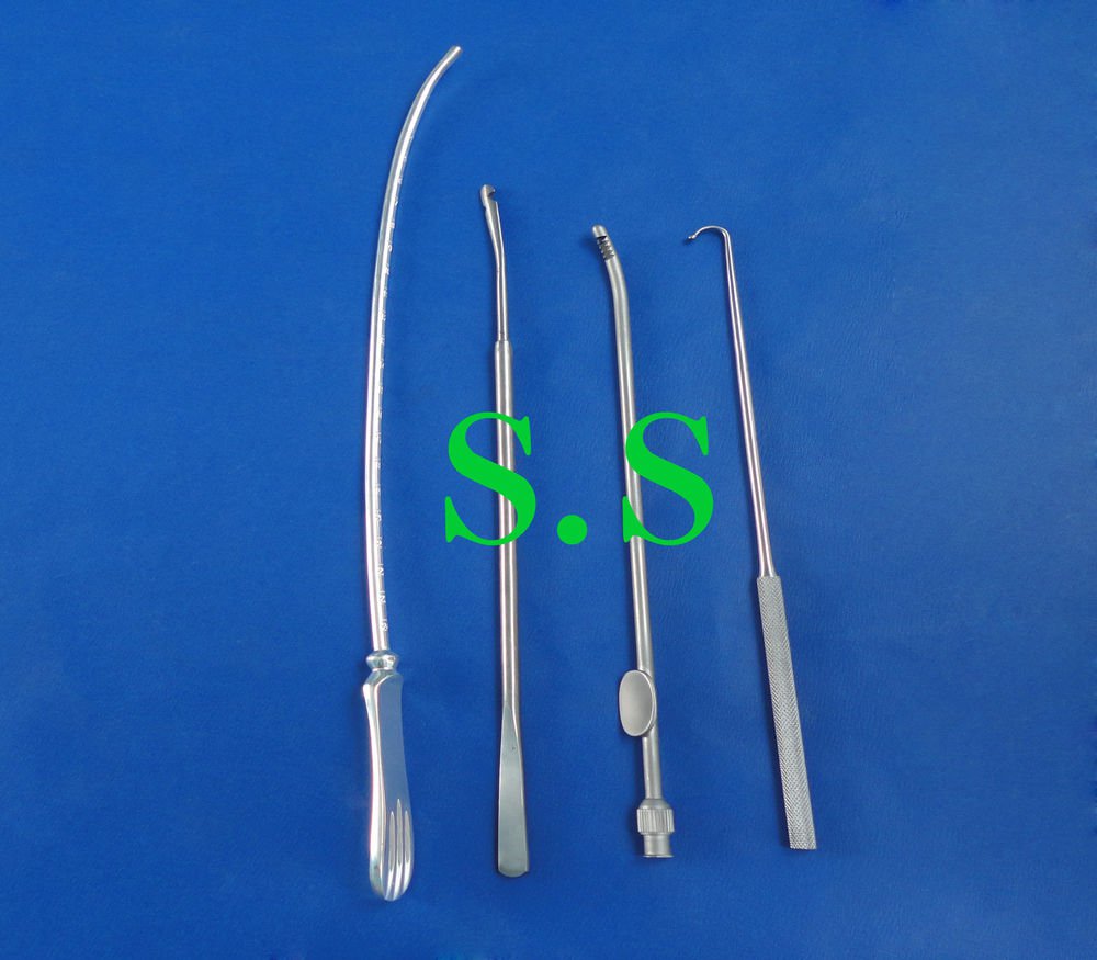 Set Of 4 Pieces I.U.D Extraction Hook biopsy curettes Gynecology