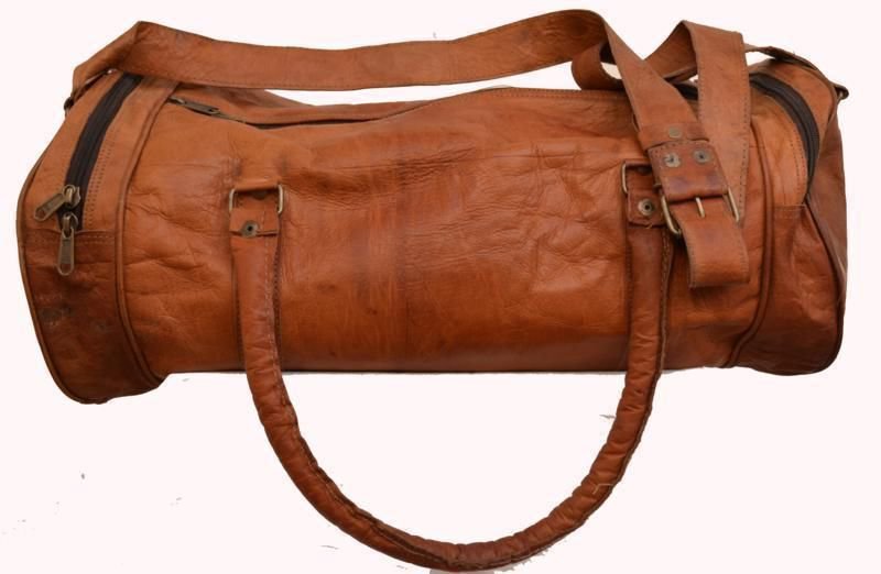 Retro Original Handmade Leather Bag, Unisex Duffler Travelling Sidebag Bags #156