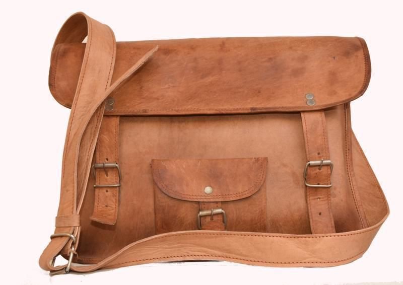 14" Retro Original Handmade Leather Bag, Unisex Laptop Messenger Cross Bags #151