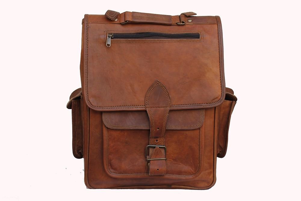 Men's Genuine Leather Messenger Laptop Bag Office School Books Bag Handmade #130