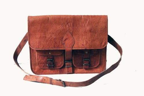 Goat Leather Bag Original Leather Laptop Messenger Shoulder Cross Bag #110