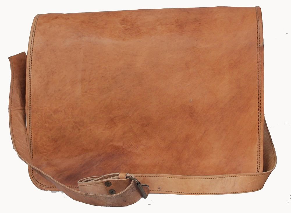 15" Stylish Handmade Real Leather Bag, Unisex Laptop Corporate Office Bags #169